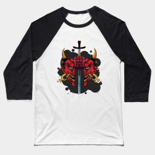 Hannya Mask Nontraditional Baseball T-Shirt